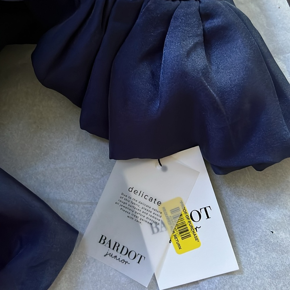 Bardot Junior Girls Oshin Organza Dress In Navy - Picture 13 of 13